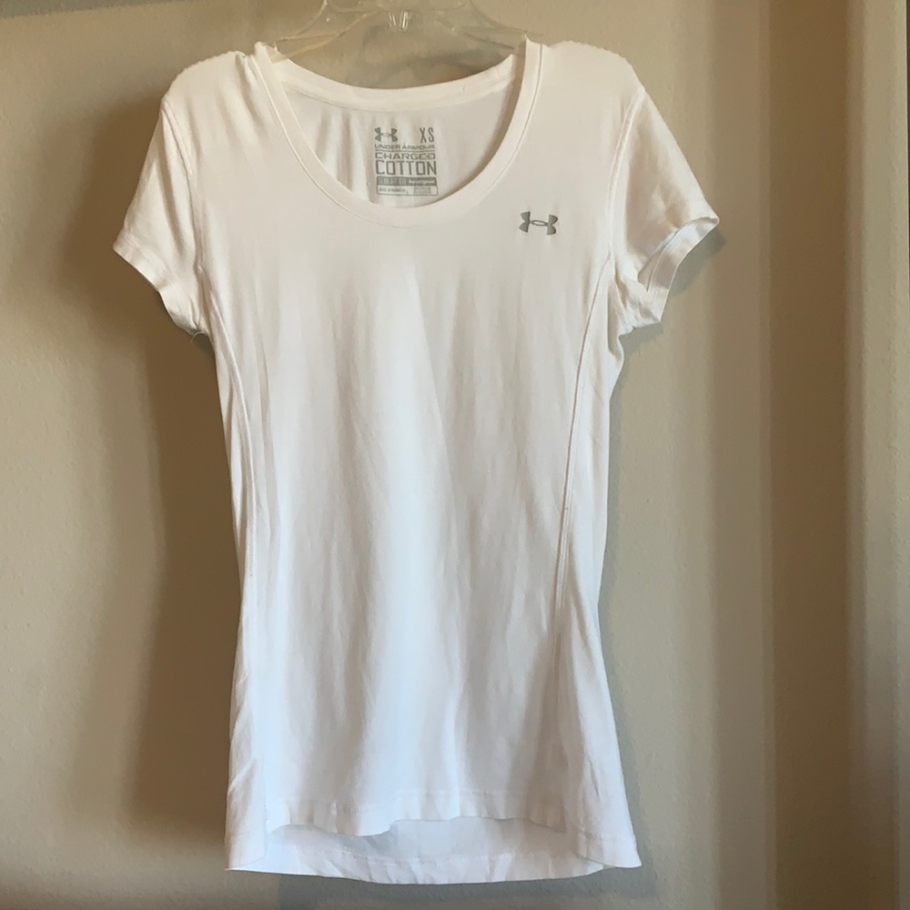 under armour white semi-fitted cotton shirt